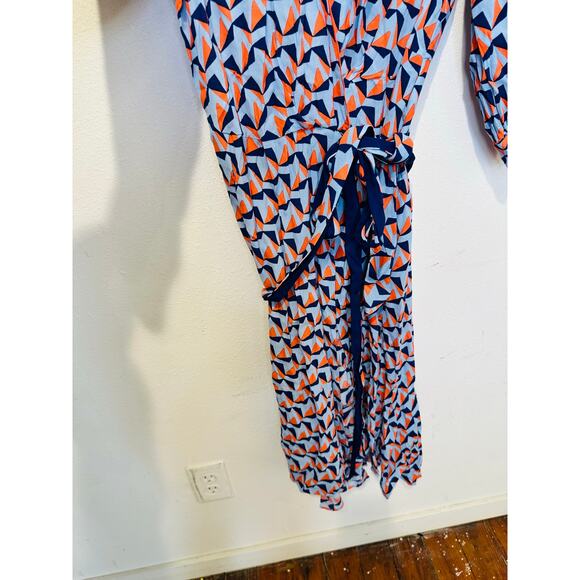 DOANE VON FURSTENBERG Women's Multicolored Geometric Print Ana Wrap Dress Size 8 - Picture 8 of 13